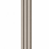 Modern Sandstone Pyramid Mezuzah with three stepped aluminum bars, slim architectural profile and warm greige finish
