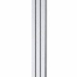 Modern Silver Pyramid Mezuzah with three stepped aluminum bars, slim architectural profile and brushed silver finish