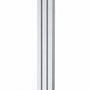 Modern Silver Pyramid Mezuzah with three stepped aluminum bars, slim architectural profile and brushed silver finish