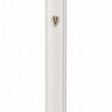 Modern Waterproof White Aluminum Outdoor Mezuzah, 5.5 inches tall, matte white finish with a raised Shin on a slim rectangular body.