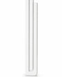 Modern White Pyramid Mezuzah with three stepped aluminum bars, slim architectural profile and clean white finish