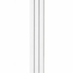 Modern White Pyramid Mezuzah with three stepped aluminum bars, slim architectural profile and clean white finish