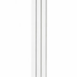 Modern White Pyramid Mezuzah with three stepped aluminum bars, slim architectural profile and clean white finish