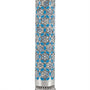 Blue Mosaic Magen David Mezuzah with sequin accents, Middle Eastern style, on a white studio background with soft reflection.