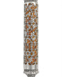 Brown Mosaic Magen David Mezuzah with sequined borders, crafted in Middle Eastern style, 5.5 inches tall, for Jewish home decoration.