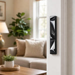 Realistic indoor shot of the mezuzah mounted correctly on a residential doorpost on the right side, showing orientation and placement.