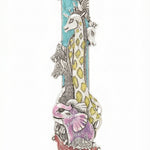Pewter Noah's Ark Mezuzah with hand-painted enamel details, designed for doorposts and perfect as a gift or for a child's room.