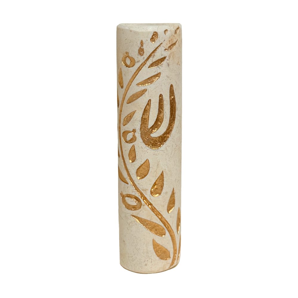 Olive Branch Stone Mezuzah - Desert