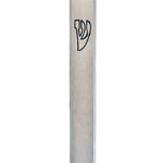 Elegant outdoor aluminum mezuzah with screw cap for weather resistance, designed to hold a 4-inch kosher scroll, mounted on door in home setting.
