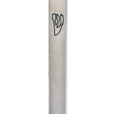 Elegant outdoor aluminum mezuzah with screw cap for weather resistance, designed to hold a 4-inch kosher scroll, mounted on door in home setting.