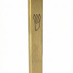 High-quality outdoor brass mezuzah with detailed engraving and Hebrew letters, designed for durable outdoor door application.