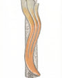 Elegant pastel wave Mezuzah with Hebrew Shin, 4.5 inches tall, detailed engraving, designed for home blessing and décor.