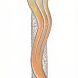 Elegant pastel wave Mezuzah with Hebrew Shin, 4.5 inches tall, detailed engraving, designed for home blessing and décor.