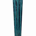 Patina II Mezuzah made of pewter with hand-painted enamel, measuring 4 inches tall, designed for home doorways, with strong mounting tape.