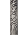 Petite pewter Wave Mezuzah with Hebrew lettering, crafted in Israel, designed for doorways, includes mounting options and optional scroll.