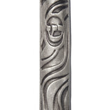 Petite pewter Wave Mezuzah with Hebrew lettering, crafted in Israel, designed for doorways, includes mounting options and optional scroll.