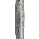 Pewter wrap large 6-inch tall Mezuzah with vibrant blue and white stones, detailed carvings, Hebrew letters, and decorative motifs, on a white studio background with soft reflection.