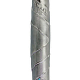 Pewter wrap large 6-inch tall Mezuzah with vibrant blue and white stones, detailed carvings, Hebrew letters, and decorative motifs, on a white studio background with soft reflection.