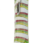 Elegant Phoenix glass mezuzah with Hebrew inscriptions, set against a pure white background with a soft reflection below.