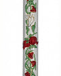 Silver pomegranate-shaped mezuzah made of pewter, with detailed engraving and decorative motifs, designed to be mounted on doorframes.