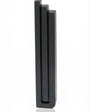 Black aluminum Pyramid Mezuzah cover, designed for home doors, includes strong mounting tape