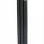 Black aluminum Pyramid Mezuzah cover, designed for home doors, includes strong mounting tape