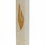Elegant Jerusalem stone Mezuzah inspired by Queen Helena of Adiabene with golden details, crafted in Israel with natural stone variations.