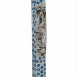 Elegant pewter Rain Mezuzah, 4.5 inches tall, designed for Jewish home doors, with detailed Hebrew engravings and decorative motifs.