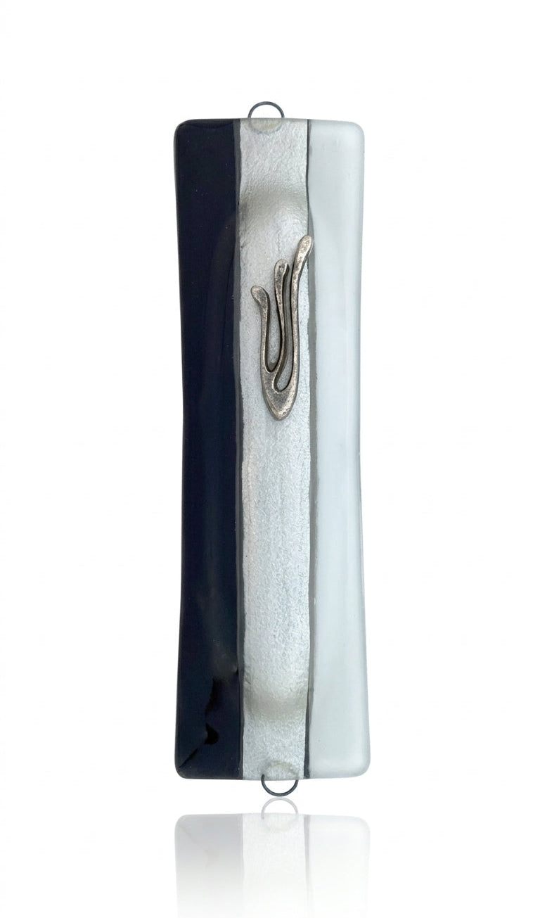 Elegant River View Mezuzah made in Israel with intricate Hebrew engravings, designed for door mounting to bring blessings.
