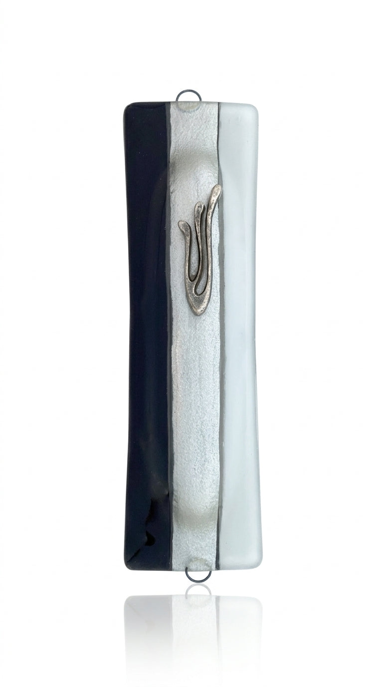 Elegant River View Mezuzah made in Israel with intricate Hebrew engravings, designed for door mounting to bring blessings.