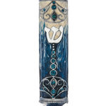 High-resolution image of a Riviera Mezuzah with detailed craftsmanship, clear Hebrew engravings, and a polished finish, displayed on a white studio background with soft reflection.