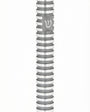 Elegant round gray aluminum mezuzah case with grooved design, suitable for outdoor use, featuring a screw cap and strong mounting tape for home doors