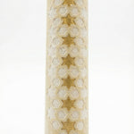 Handcrafted Jerusalem stone Mezuzah with Star of David symbol, detailed surface with natural textures, in a bright studio setting with soft reflection.