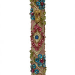 Handmade Israeli Mezuzah decorated with colorful sequins and stones, with precise details and a clean white background for elegant presentation.
