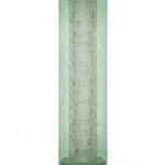 Handmade extra-large frosted glass mezuzah with Shema prayer engraving and Kotel image, designed for large doors in homes or synagogues.