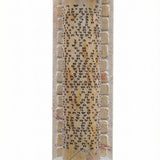 High-resolution image of a Shema Stone Mezuzah case with laser-engraved Shema prayer, mounted on Jerusalem Stone with glass cap, on a white studio surface.