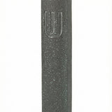 Upscaled Sholem Mezuzah made of cement from Israel, 6 inches tall, with detailed Hebrew engravings and decorative motifs, on a white studio background.