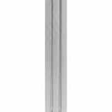 Silver aluminum mezuzah with three rising rectangular bars in a curved cascade, suitable for indoor and outdoor doorposts.