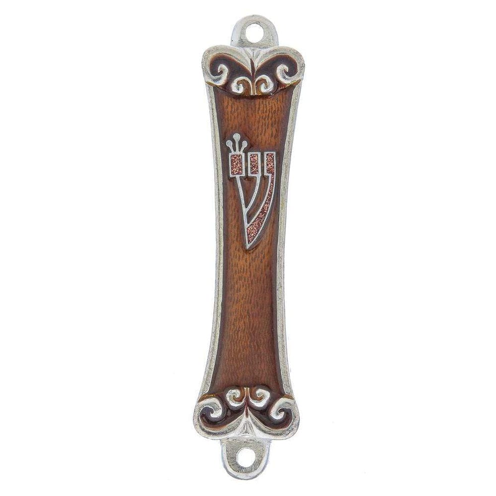 Silver and Amber Mezuzah