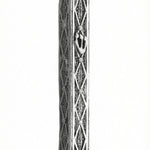 Handmade silver mezuzah with Argyle diamond floral pattern and carved Shin, crafted in Italy with traditional techniques.