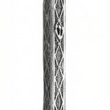 Handmade silver mezuzah with Argyle diamond floral pattern and carved Shin, crafted in Italy with traditional techniques.