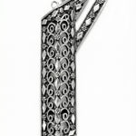 handcrafted silver Mezuzah Shin with Yemenite style decoration, detailed silver craftsmanship