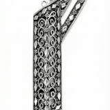 handcrafted silver Mezuzah Shin with Yemenite style decoration, detailed silver craftsmanship