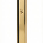 High-quality gold and black aluminum mezuzah with screw cap, designed for outdoor use, includes strong mounting tape, made in Israel.