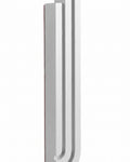 Nova Silver Cascade aluminum mezuzah case on a white background with three rising architectural bars, recessed channels, and a curved stepped base
