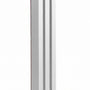 Nova Silver Cascade aluminum mezuzah case on a white background with three rising architectural bars, recessed channels, and a curved stepped base