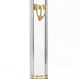 Elegant small clear lucite mezuzah for indoor religious decor, showcasing modern minimalist style with transparent glossy finish.