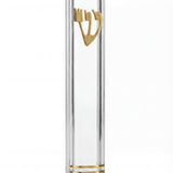 Elegant small clear lucite mezuzah for indoor religious decor, showcasing modern minimalist style with transparent glossy finish.