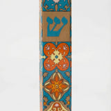 Elegant ceramic Spain Mezuzah with Hebrew inscriptions, 6.5 inches tall, designed for home blessing, includes optional kosher scroll.