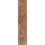 Large Jerusalem Stone Mezuzah with vibrant tree of life and Hebrew text 'etz chaiim', sharp details on white studio background with subtle reflection.